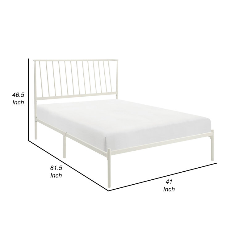 Aynsley Metal Platform Bed, Twin, Off-White