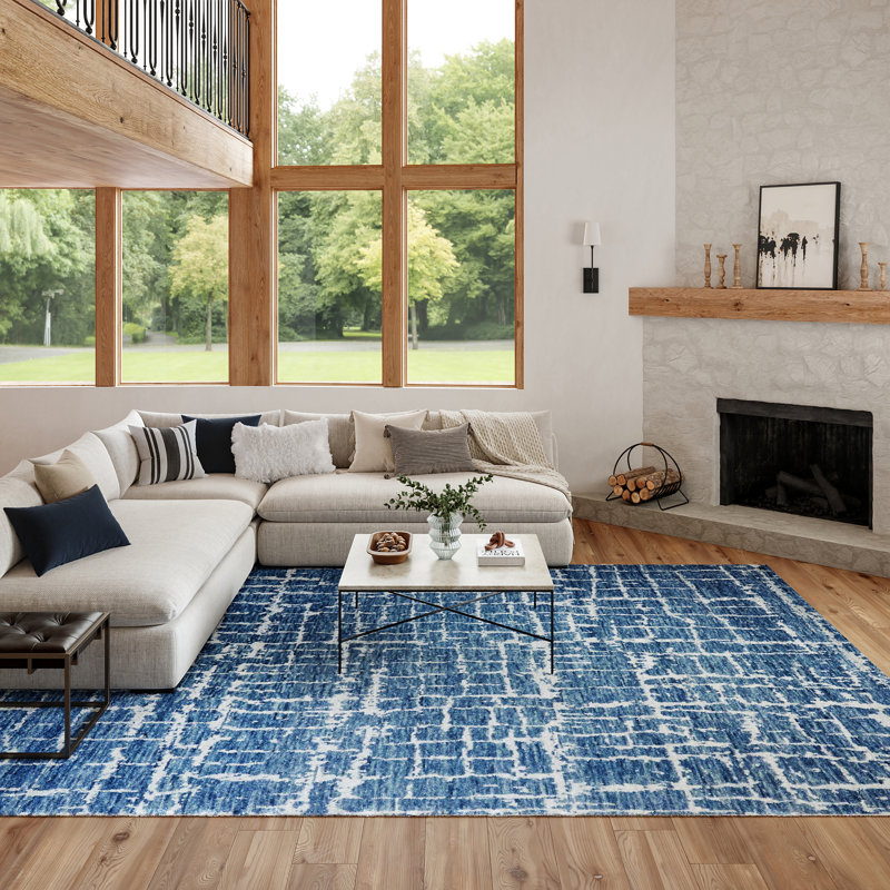 Nourison Taylorrose 8'6" x 11'6" Blue Silver Modern Indoor Rug, Rectangle 8'6" x 11'6", Blue Silver