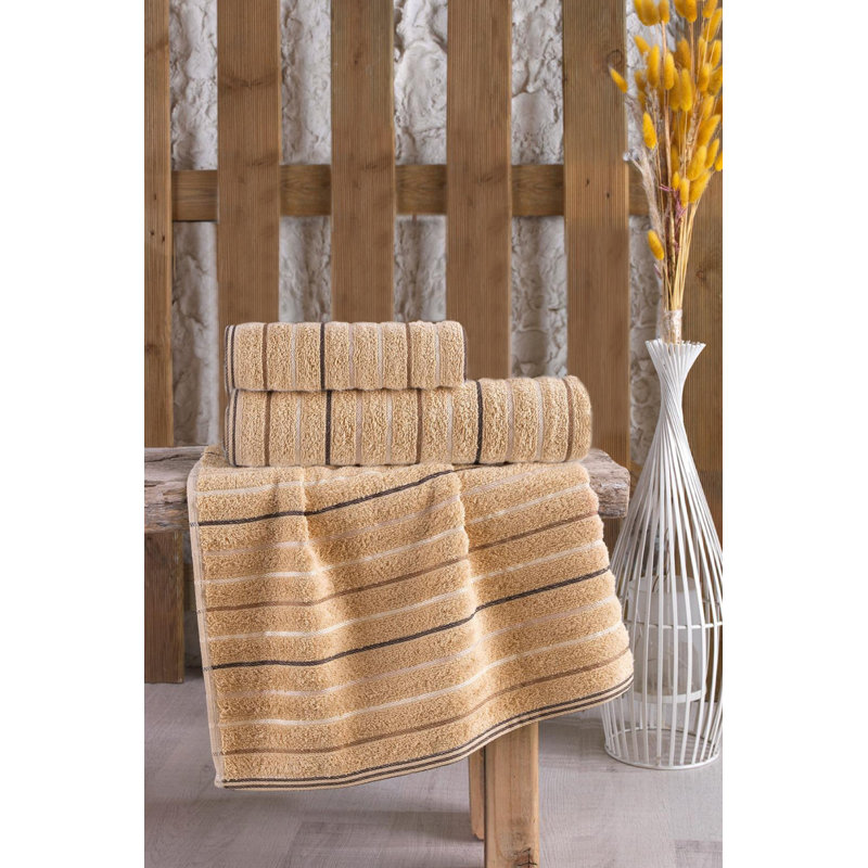 Ensemble de serviettes 100% coton 2 pièces Beppino, Beige