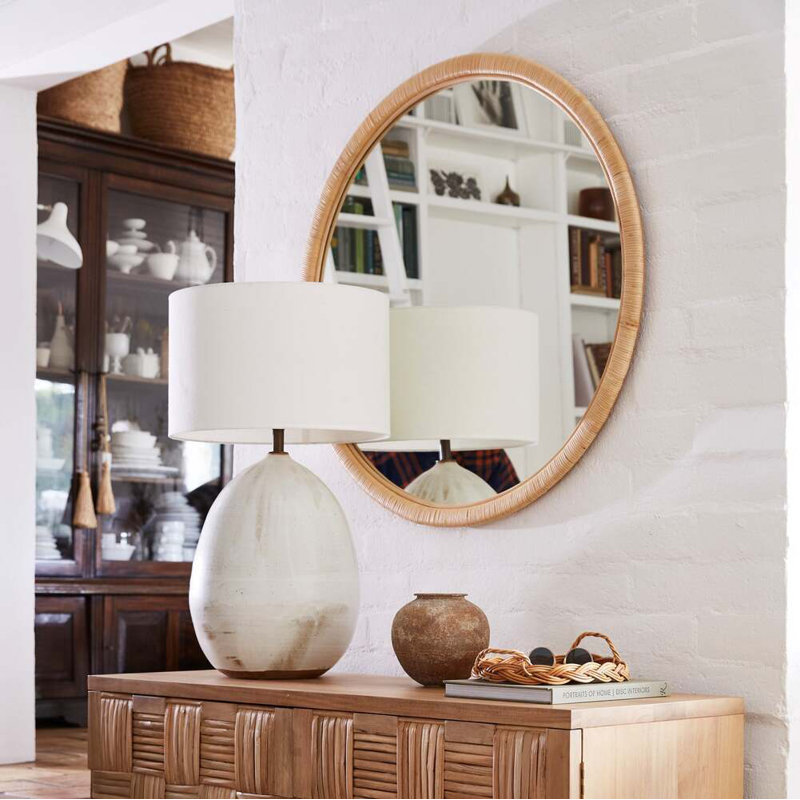 Paloma Rattan Wall Mirror, 40.25" x 40.25"