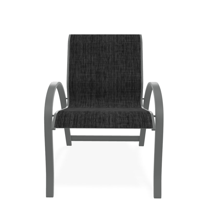 Aruba Stacking Patio Dining Armchair, Augustine Shadow, Graphite