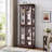 Curio Display Cabinet with LED Lights, Adjustable Glass Shelves, Wood Frame, Dark Brown | Traditional | Living Room-561262226