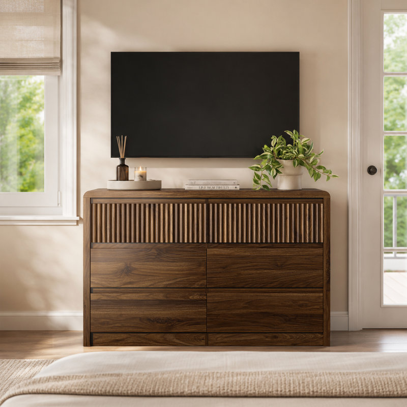 Commode 6 tiroirs Mountford, Noyer