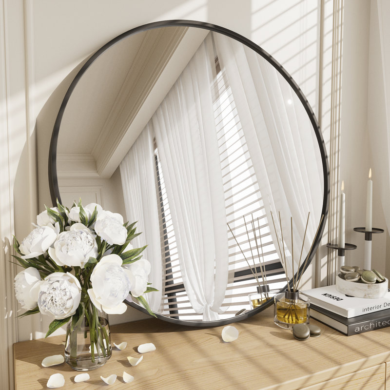 Miroir de salle de bain Molly Easy, Noir, 20 po x 20 po