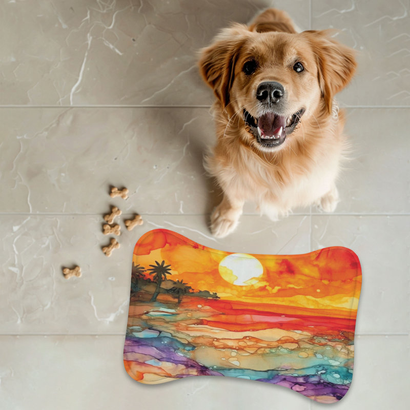 Dusk Colors - 1 Piece Bone Shape Feeding Mat