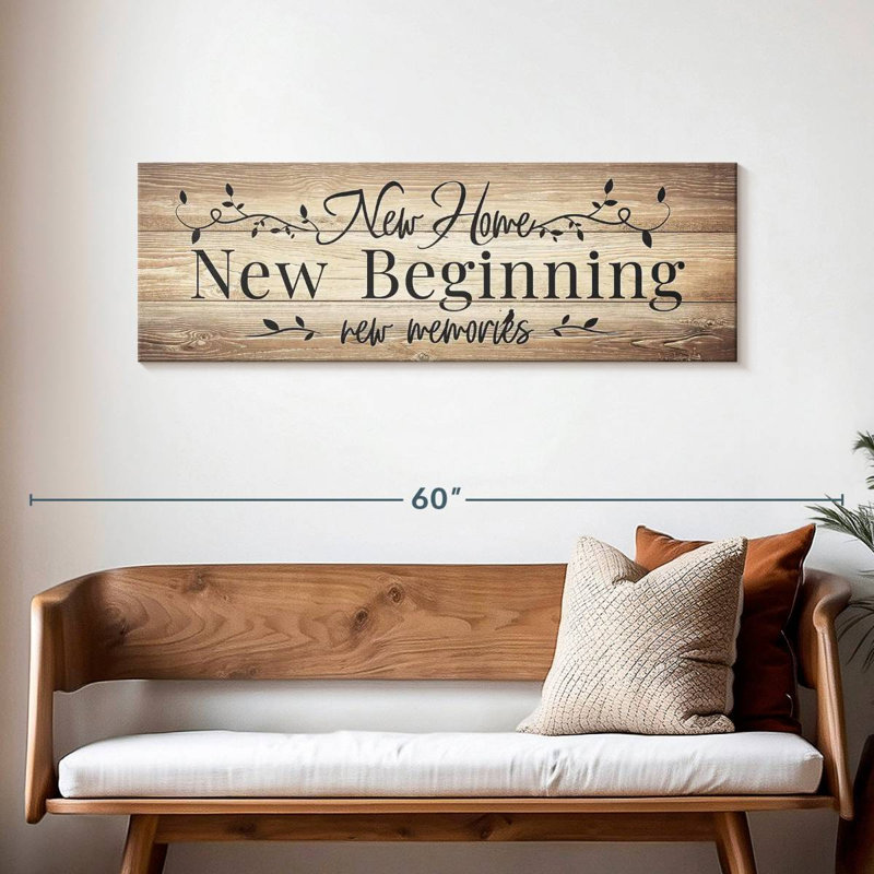 " New Beginning Quote " Print, 16" H x 48" W x 1.25" D