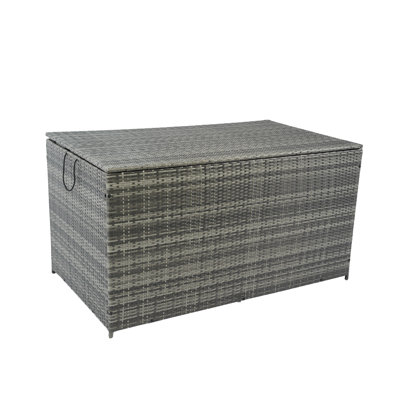 Outdoor Storage Box, 113 Gallon Wicker Patio Deck Boxes With Lid, Outdoor Cushion Storage For Kids Toys, Pillows, Towel by DAPPER DOODLES INC