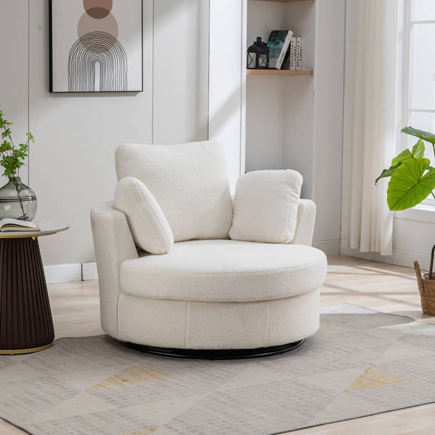 Hokku Designs Achorn Upholstered Swivel Barrel Chair & Reviews | Wayfair