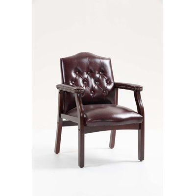 Chaises d'invités de réception en cuir avec siège et accoudoirs rembourrés, conception ergonomique à dossier moyen pour des sièges confortables dans les bureaux et les salles d'attente