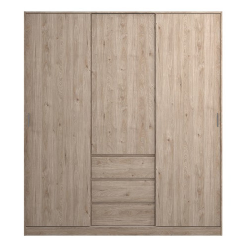Kyrein 2 Door Solid Wood Wardrobe, Brown