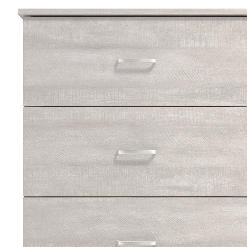 Commode double à 6 tiroirs Allyannah, Chêne gris cendré