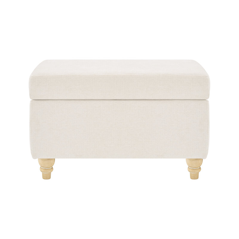 Banc de rangement avec repose-pieds Mercury, Blanc avoine