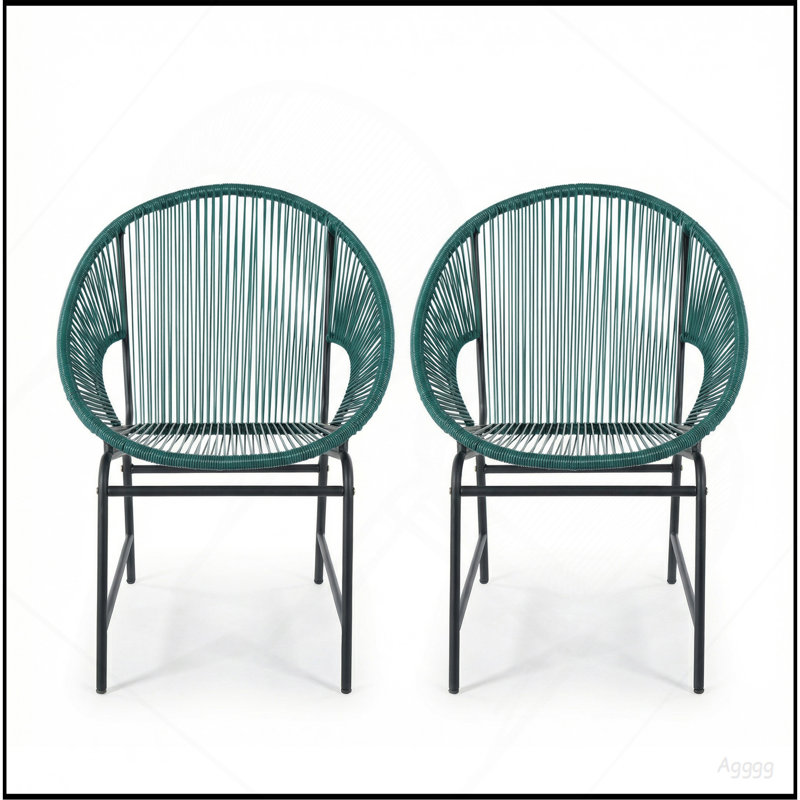 Ensemble de 2 chaises d'extérieur NUSA, Sarcelle