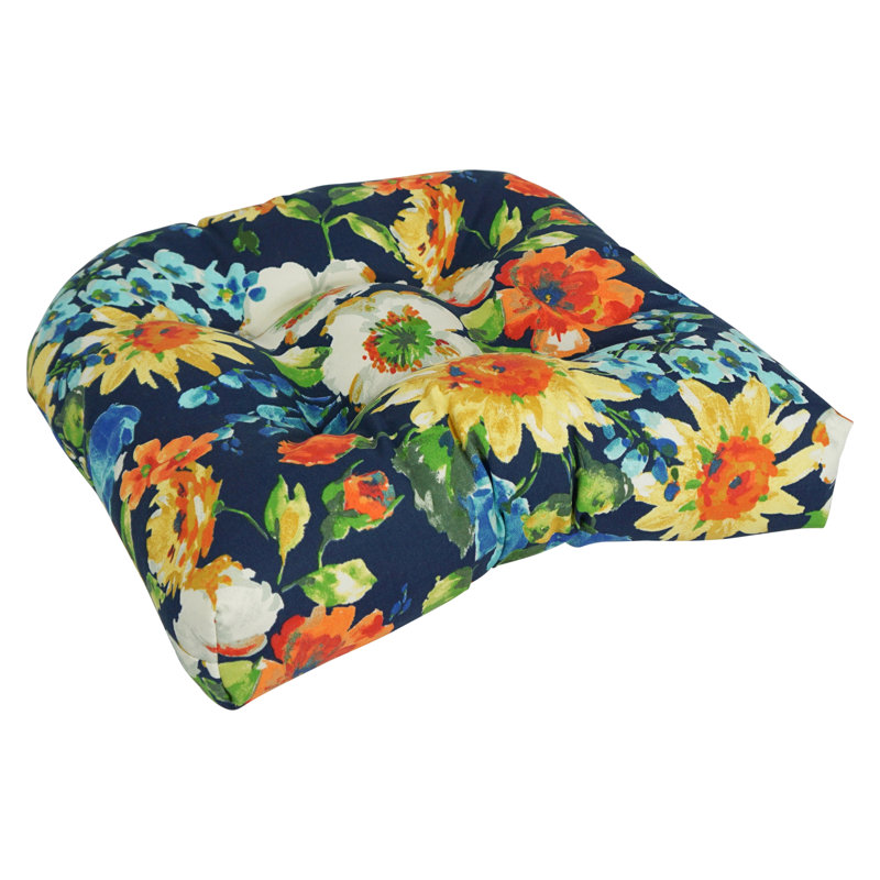 Outdoor 5'' Dining Chair Seat Cushion, Navy