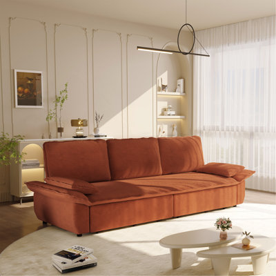 94.5" king size Pull Out Sofa Bed, 3-in-1 Convertible Sleeper Sofa, Multi-Functional Corduroy Bed