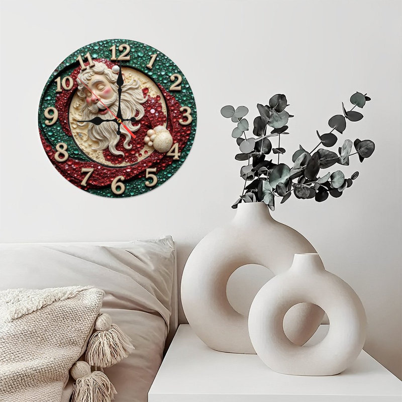 Noël-Horloge-chiffres-Père-Visage