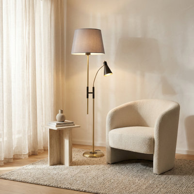 Haven Grey Drum Shade Floor Lamp