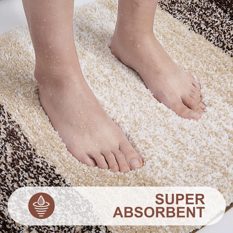 Wynnewood Microfiber / Microsuede Non-Slip Bath Rug, Brown