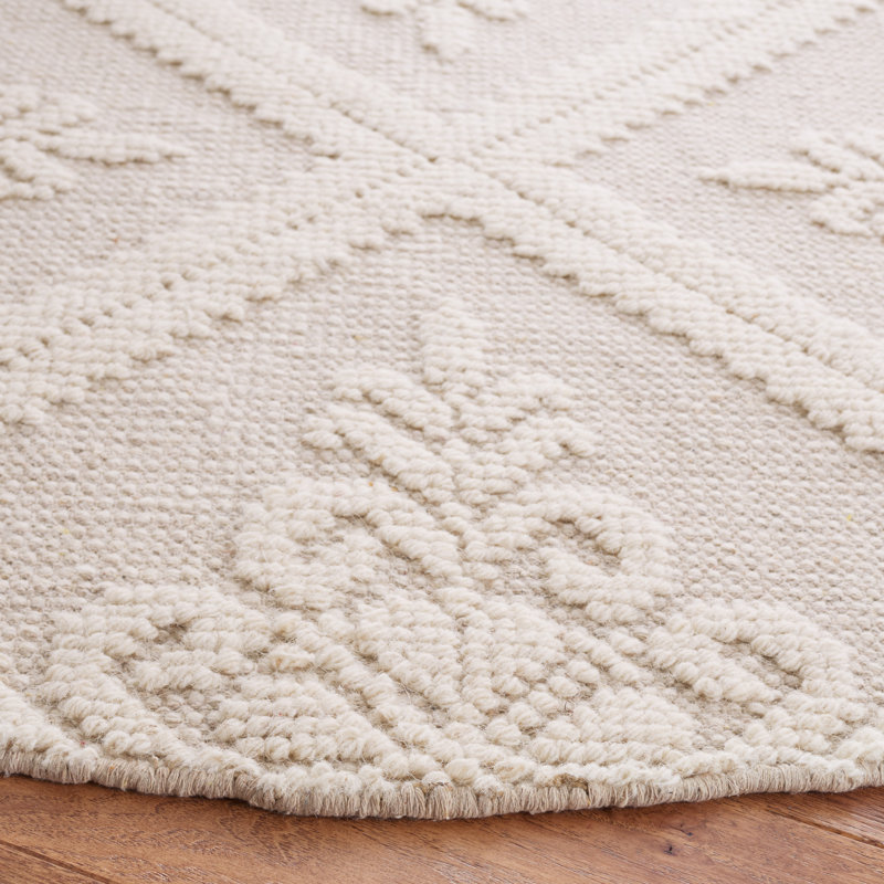 Kelty Hand Woven Wool Geometric Rug, Round 6'