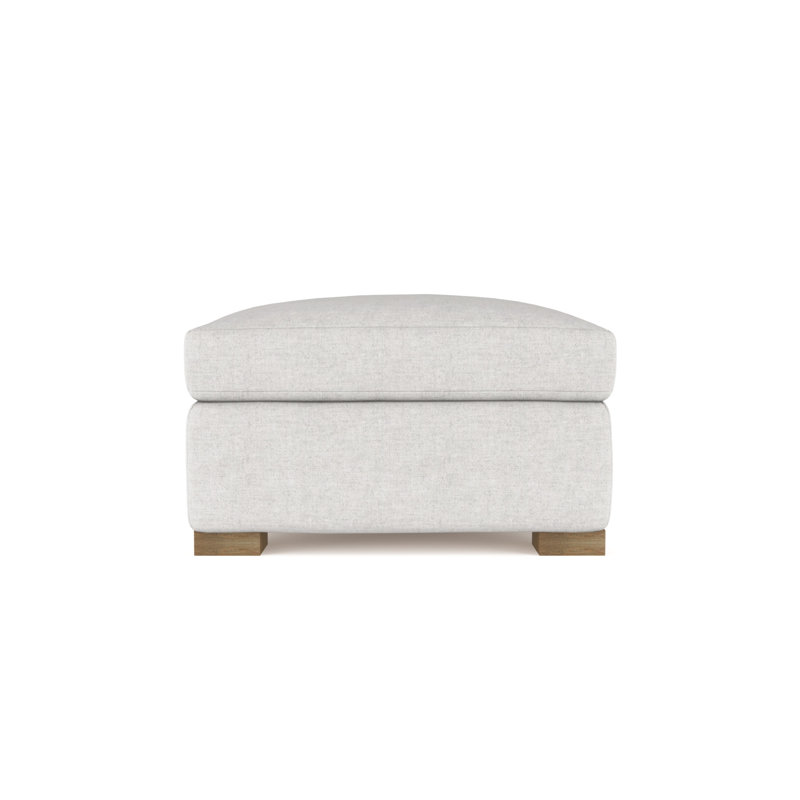 Horatio Upholstered Ottoman, Plush Velvet Silver Streak, Weathered