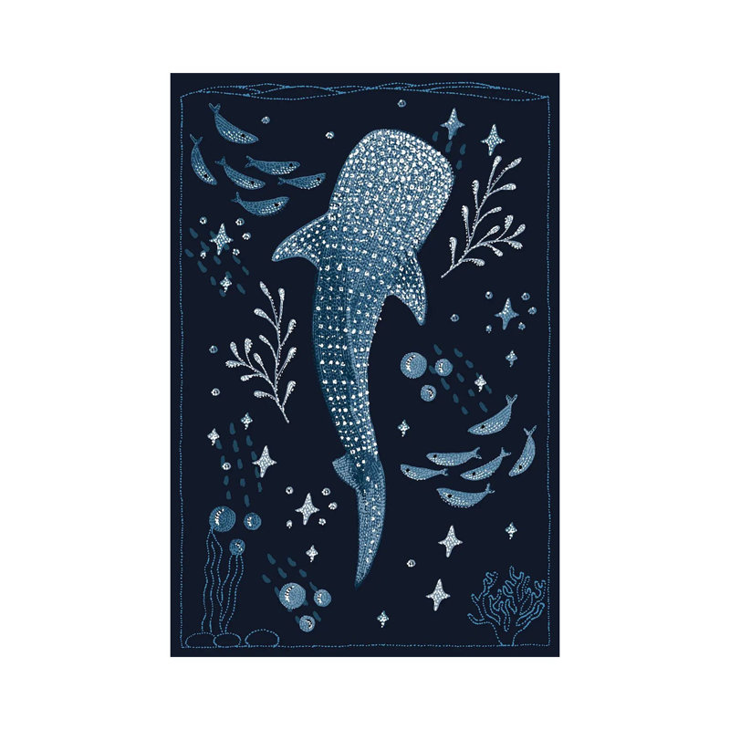 «Ocean Garden Whale Shark», reproduction d'art sur toile tendue