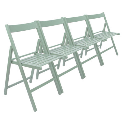 Harbour Housewares - Beech Wood Folding Chairs - Set of 4