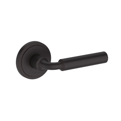 La Conner Passage Lever with Stepped Round Rose in Polished Chrome