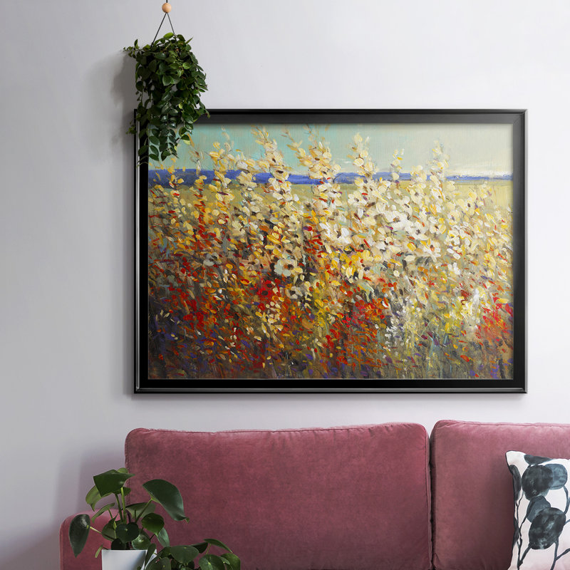 «Field of Spring Flowers II», toile tendue avec châssis encadré - 2651601, H 14 po x l 20 po x P 1,5 po, Noir