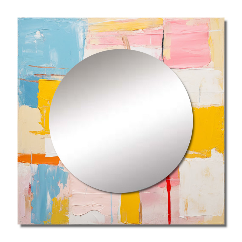 Deanania - Peinture abstraite miroir carré pour décoration murale, 29 po x 29 po