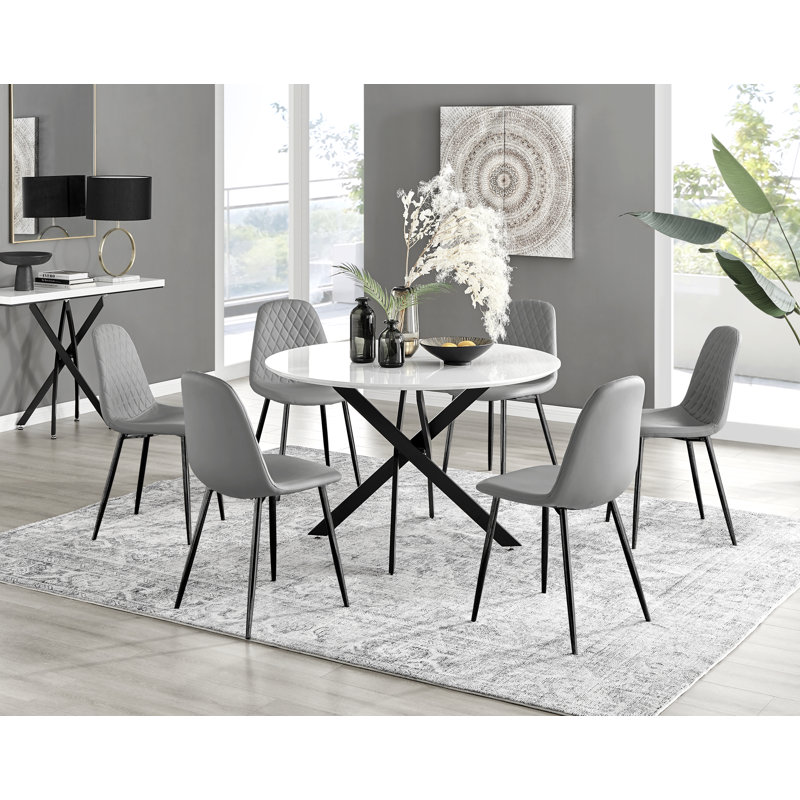 6 - Person Dining Set, Grey/Black