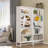 70.87" 5-Tier White Heavy Duty Bookshelf Library Organizer For Living Room-384588764
