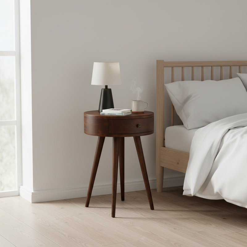 Aoife 40cm W Solid Wood Bedside Table