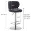 Tabourets de bar en acier inoxydable titane, chaise de bar en cuir de qualité moderne avec dossier, hauteur réglable pivotante pour le comptoir de la cuisine et la salle à manger (1 pièce noire)-1427383069