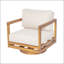 Méridienne d'extérieur pivotante, finition teck avec coussin beige