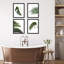 Ensemble de 4 palmiers tropicaux verts et blancs, impression murale encadrée sur papier, impression de 4 pièces-93012339-93012342