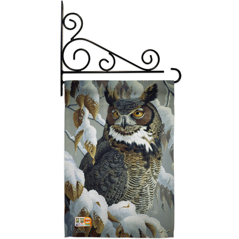 Chouette coussin décoratif en polyester à 2 faces 19 x 13 po ensemble de drapeaux