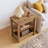 Solid Wood End Table with 3-Tier Storage
