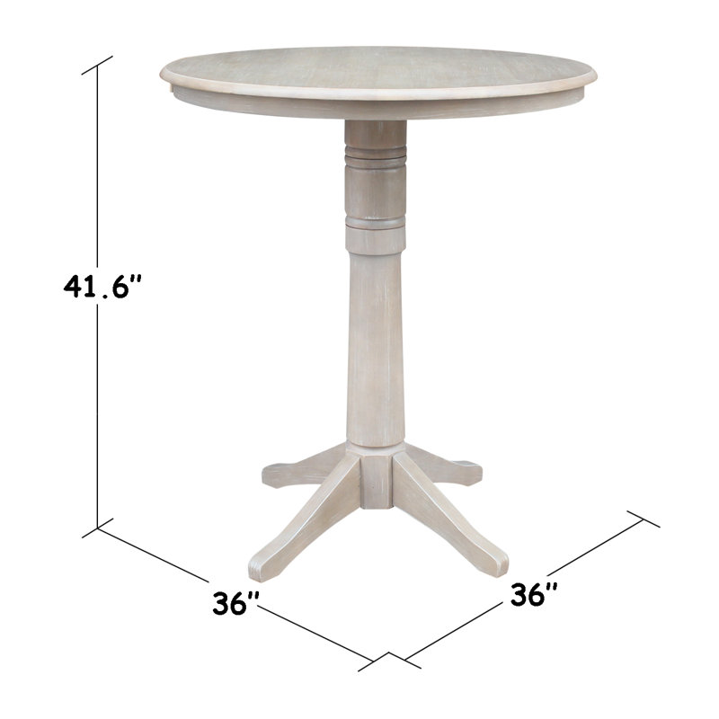 Table de salle à manger Craighead, H 41,9 po x L 36 po x l 36 po, Taupe-gris délavé