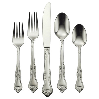 Oneida Azalea 45 Piece Flatware Set, 18/0 Stainless Steel, Service for 8