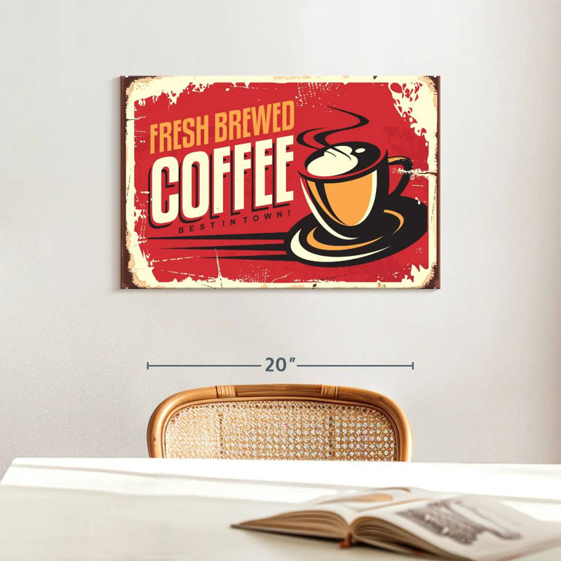 Plaque murale «Fresh Brewed Coffee», H 16 po x l 24 po