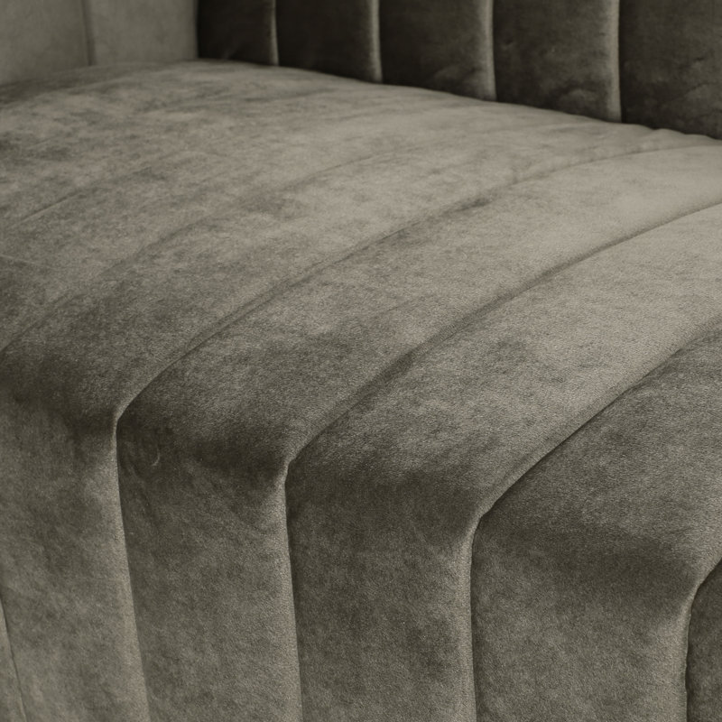56.75" Flared Arm Settee Sofa, Grey
