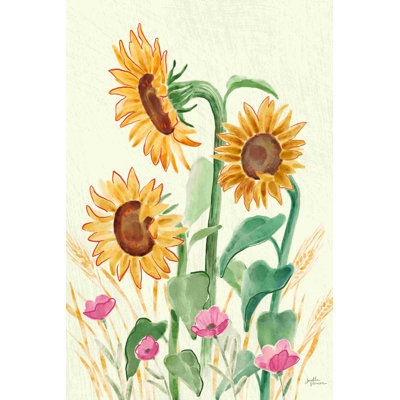 «Sunflower Season IX Bright» par Janelle Penner - peinture sur toile tendue