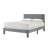 1Pc Contemporary Plush Upholstered Headboard Ribbed Texture Low-Profile Frame Unobtrusive Legs Queen Platform Bed Light Gray Bedroom Furniture-114018796-114018799