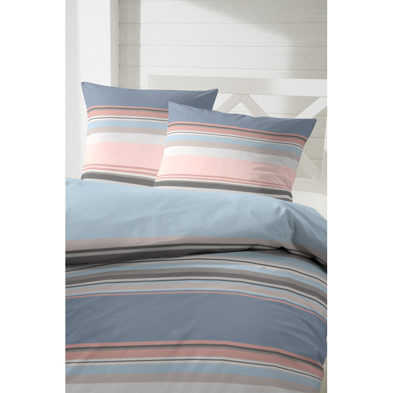 Hartlyn Cotton 91 TC Duvet Cover Set, Single - 1 Pillowcase (80 x 80 cm), Blue/Pink