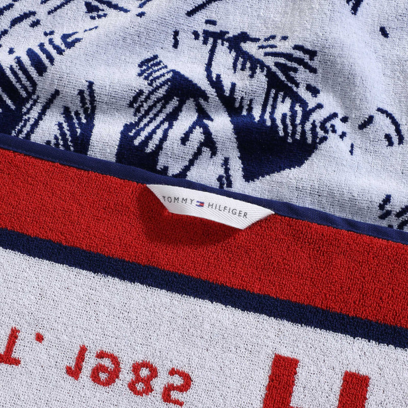 Serviette de plage en coton bleu Tommy Hilfiger Boulevard, Boulevard - bleu