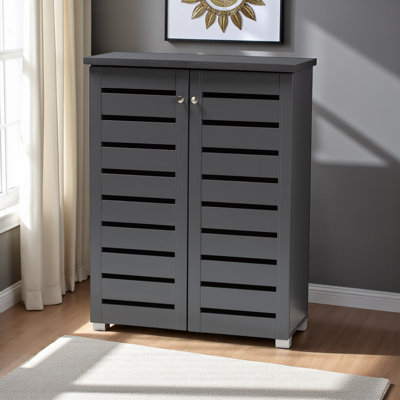 Juniper 4-Shelves With 2-Door Wooden Entryway Shoe Storage Cabinet, 38.13" H X 29.82" W X 12.81" D