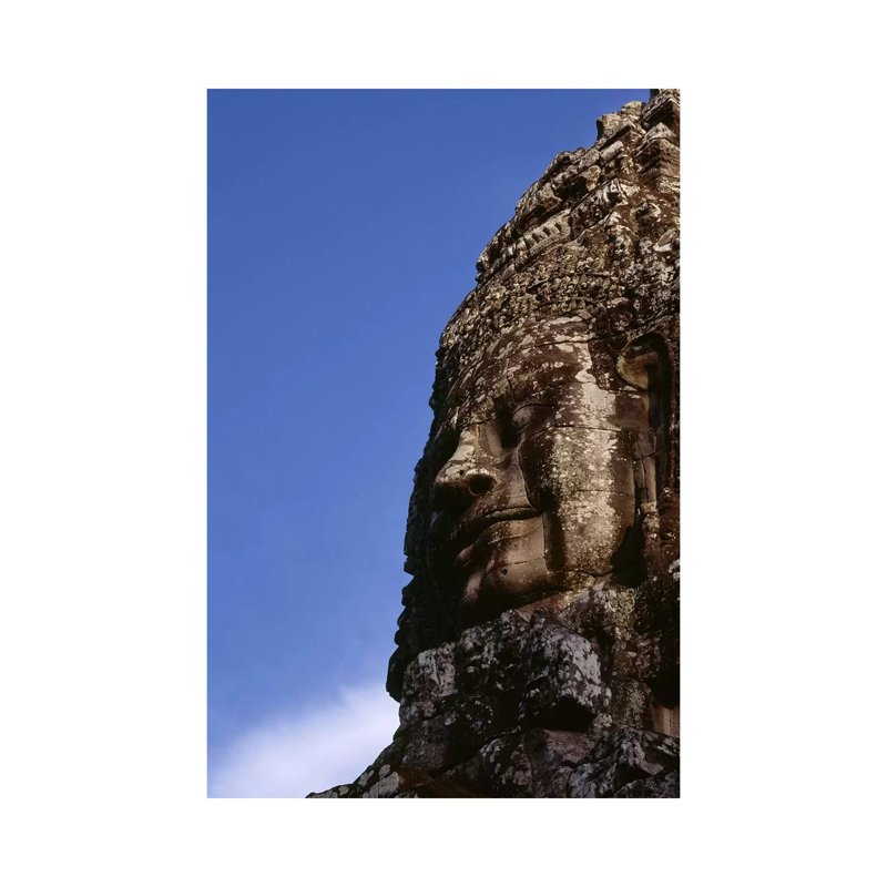 Low Angle View of a Face carving 1 Piece Wrapped Canvas Wall Art, 30.48 cm H x 45.72 cm W