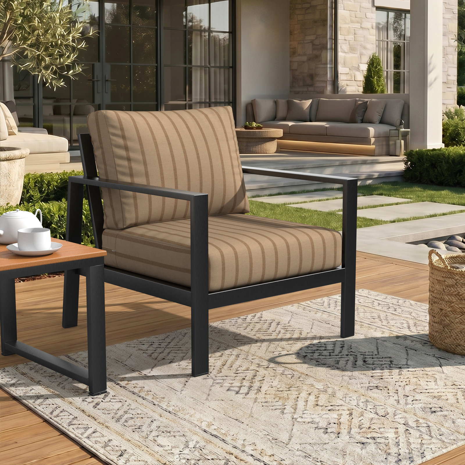 Lani 24" Sunbrella® Seat and Back Cushion, Unwind Driftwood