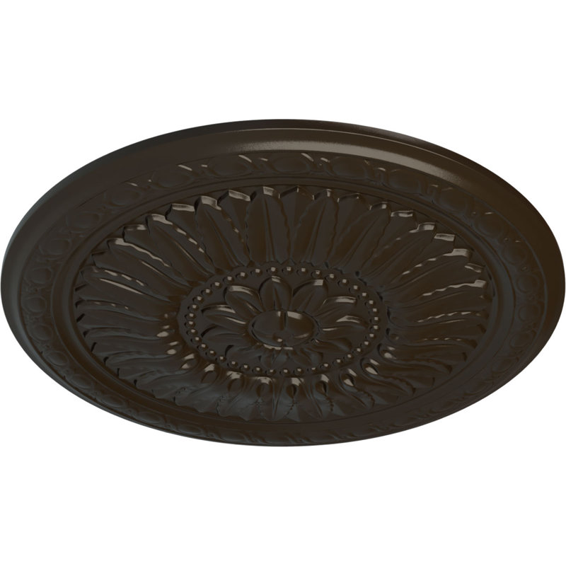 Médaillon de plafond valse Endurathane, l 24 po x H 20 1/2 po x P 1 1/8 po (convient aux auvents jusqu'à 5 1/4 po), finition or pâle peinte à la main
