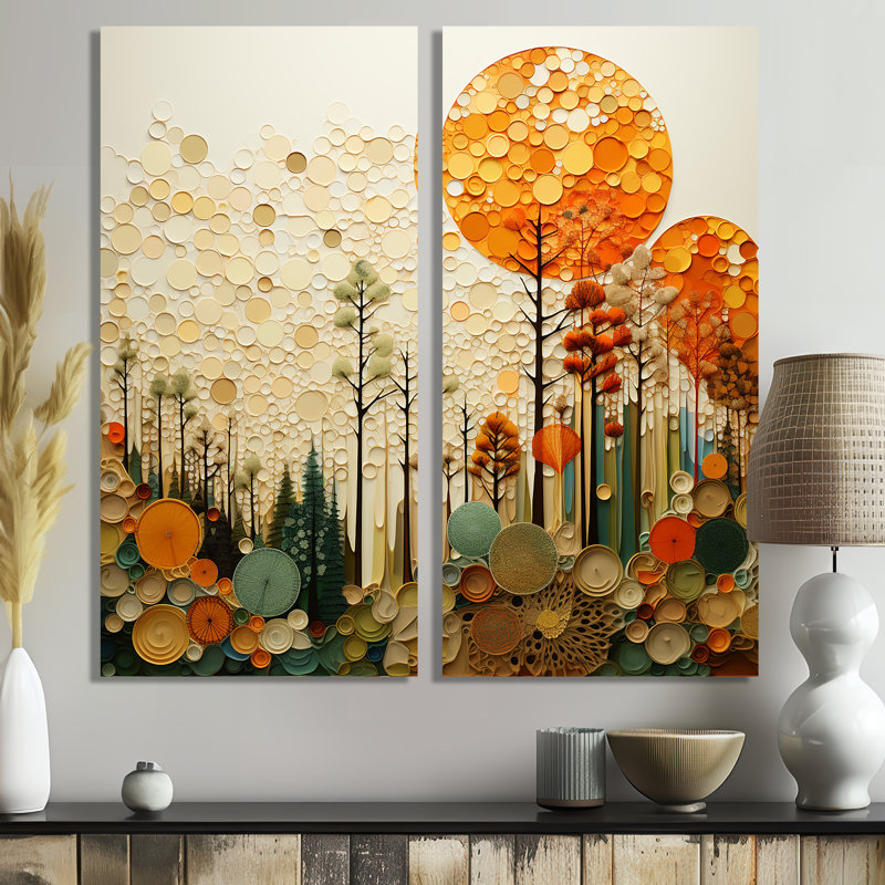 «Hardedge Art Earthy Euphony VII», ensemble de 2 peintures murales abstraites, H 20 po x l 24 po, Toile tendue